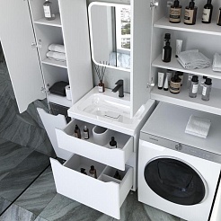 Style Line Мебель для ванной Марелла 60 Люкс Plus антискрейтч белая матовая – фотография-5